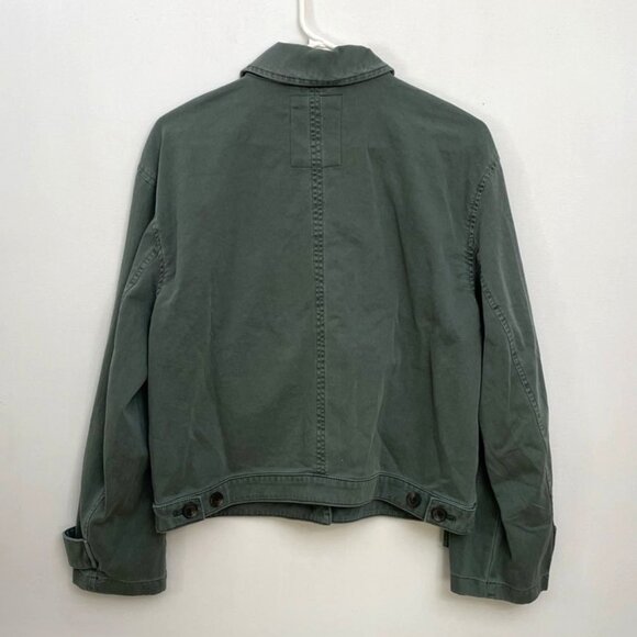 Gap Relaxed Utility Jacket Green Women's M 100% Cotton - Picture 2 of 6